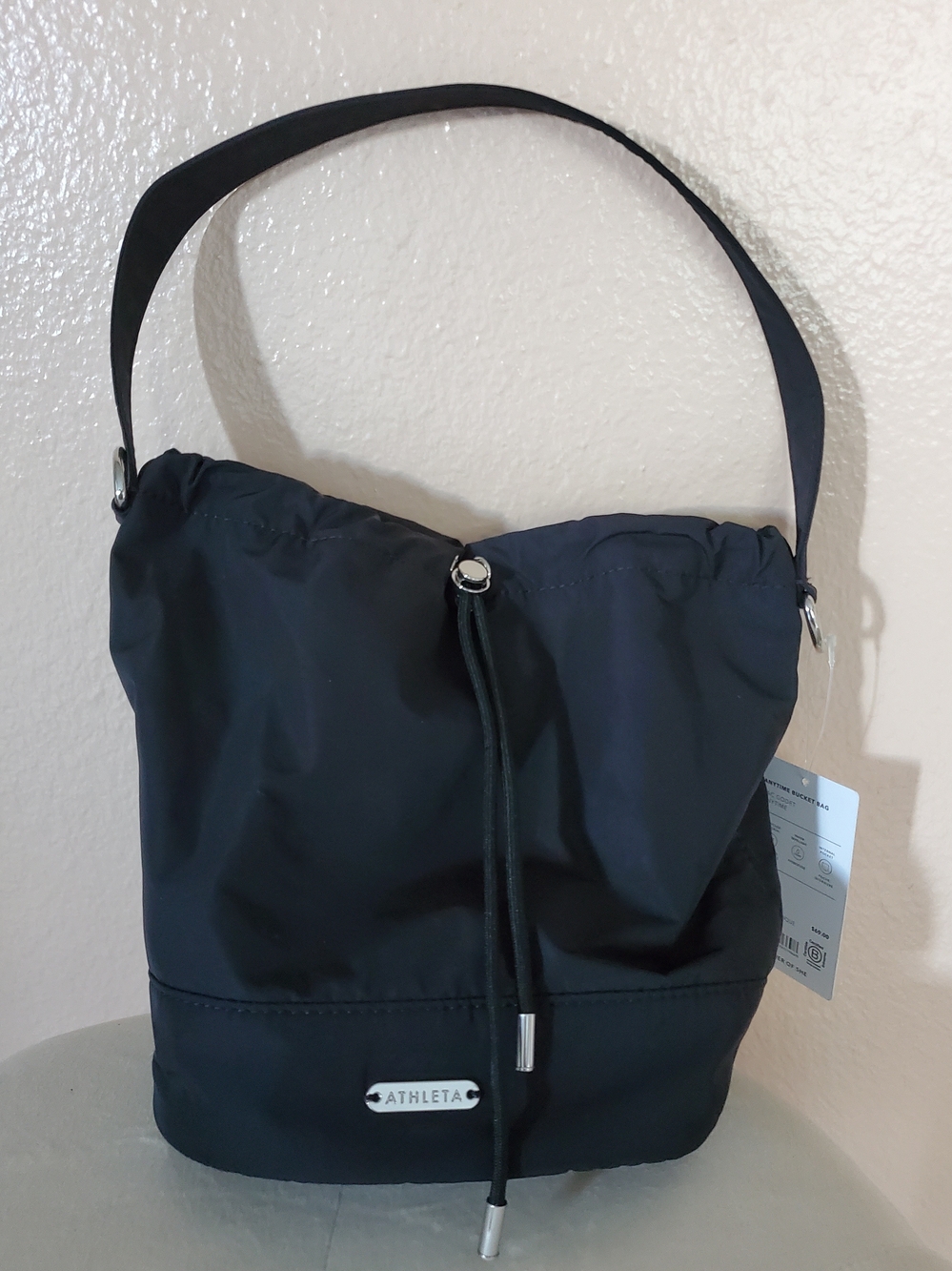Athleta Black Drawstring Shoulder Bag